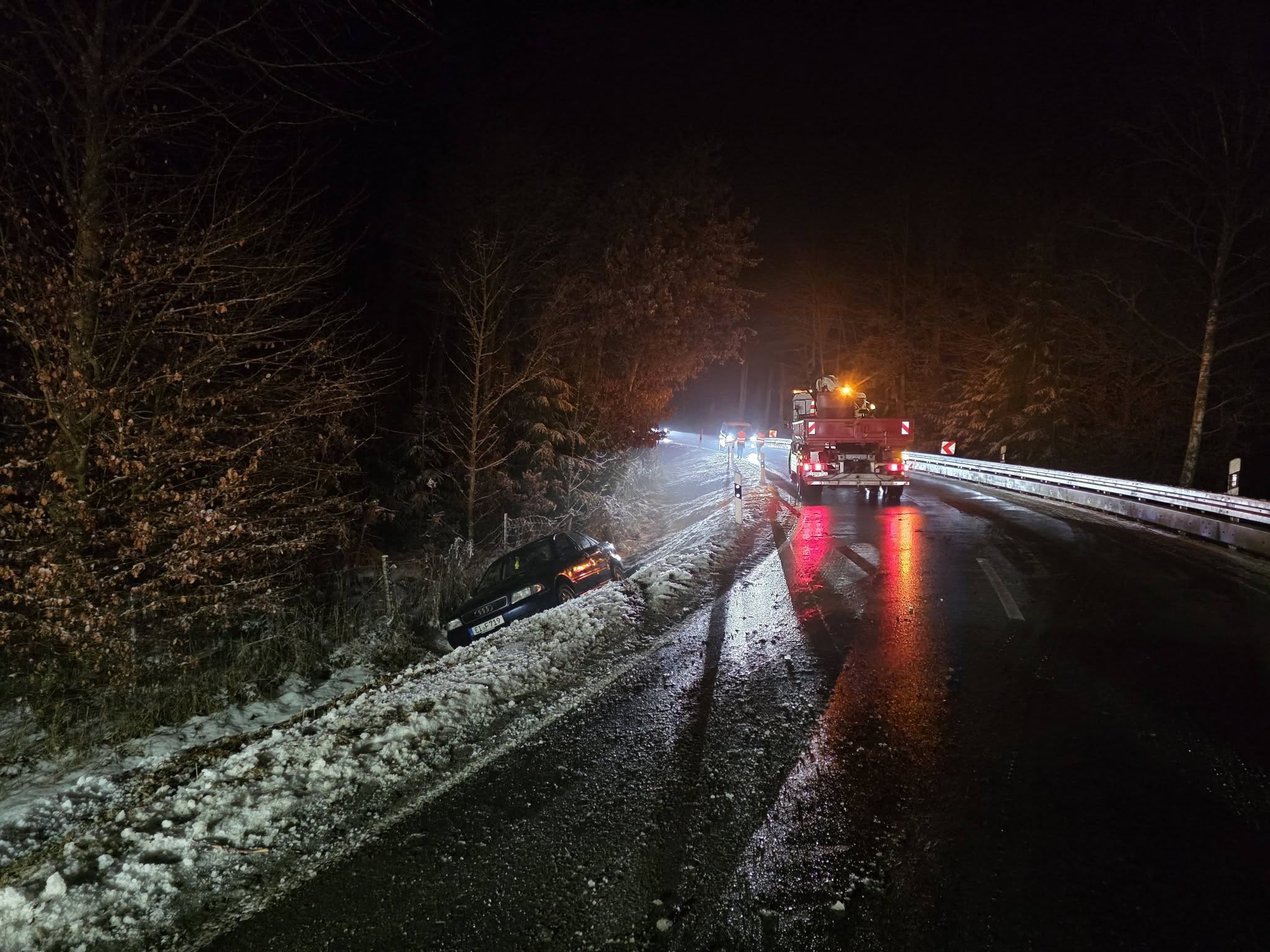 Nachtbergung im Winter